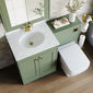 Farlow Shaker 1100mm Floor Standing Marble Top Basin Combination Pack with Square Toilet - Satin Green
