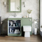 Farlow Shaker 1100mm Floor Standing Marble Top Basin Combination Pack with Square Toilet - Satin Green
