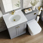 Farlow Shaker 1100mm Floor Standing Marble Top Basin Combination Pack with Square Toilet - Satin Grey