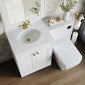 Farlow Shaker 1100mm Floor Standing Marble Top Basin Combination Pack with Square Toilet - Satin White