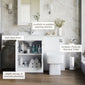 Farlow Shaker 1100mm Floor Standing Marble Top Basin Combination Pack with Square Toilet - Satin White