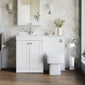 Farlow Shaker 1100mm Floor Standing Marble Top Basin Combination Pack with Square Toilet - Satin White