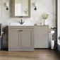 Farlow Shaker 1300mm Floor Standing Marble Top Basin Combination Pack - Pebble Grey