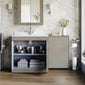 Farlow Shaker 1300mm Floor Standing Marble Top Basin Combination Pack - Pebble Grey