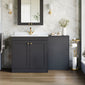 Farlow Shaker 1300mm Floor Standing Marble Top Basin Combination Pack - Satin Soft Black