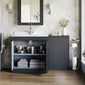 Farlow Shaker 1300mm Floor Standing Marble Top Basin Combination Pack - Satin Soft Black