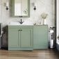 Farlow Shaker 1300mm Floor Standing Marble Top Basin Combination Pack - Satin Green