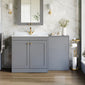 Farlow Shaker 1300mm Floor Standing Marble Top Basin Combination Pack - Satin Grey