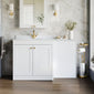 Farlow Shaker 1300mm Floor Standing Marble Top Basin Combination Pack - Satin White