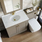 Farlow Shaker 1300mm Floor Standing Marble Top Basin Combination Pack with Square Toilet - Pebble Grey