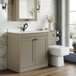 Farlow Shaker 1300mm Floor Standing Marble Top Basin Combination Pack with Square Toilet - Pebble Grey