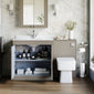 Farlow Shaker 1300mm Floor Standing Marble Top Basin Combination Pack with Square Toilet - Pebble Grey