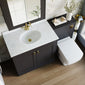 Farlow Shaker 1300mm Floor Standing Marble Top Basin Combination Pack with Square Toilet - Satin Soft Black