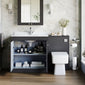 Farlow Shaker 1300mm Floor Standing Marble Top Basin Combination Pack with Square Toilet - Satin Soft Black