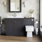 Farlow Shaker 1300mm Floor Standing Marble Top Basin Combination Pack with Square Toilet - Satin Soft Black