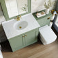 Farlow Shaker 1300mm Floor Standing Marble Top Basin Combination Pack with Square Toilet - Satin Green