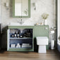 Farlow Shaker 1300mm Floor Standing Marble Top Basin Combination Pack with Square Toilet - Satin Green