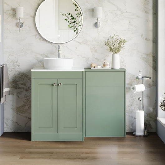 Farlow Shaker 1100mm Floor Standing Vessel Combination Pack - Satin Green