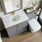 Farlow Shaker 1300mm Floor Standing Marble Top Basin Combination Pack with Square Toilet - Satin Grey