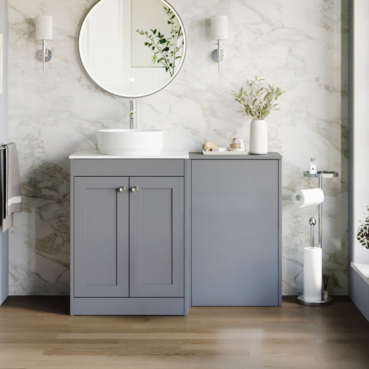  Farlow Shaker 1100mm Floor Standing Vessel Combination Pack - Satin Grey