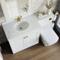 Farlow Shaker 1300mm Floor Standing Marble Top Basin Combination Pack with Square Toilet - Satin White