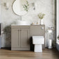 Farlow Shaker 1100mm Floor Standing Vessel Combination Pack with Square Toilet - Pebble Grey