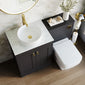 Farlow Shaker 1100mm Floor Standing Vessel Combination Pack with Square Toilet - Satin Soft Black