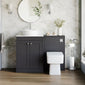 Farlow Shaker 1100mm Floor Standing Vessel Combination Pack with Square Toilet - Satin Soft Black