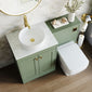Farlow Shaker 1100mm Floor Standing Vessel Combination Pack with Square Toilet - Satin Green