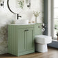 Farlow Shaker 1100mm Floor Standing Vessel Combination Pack with Square Toilet - Satin Green