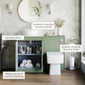 Farlow Shaker 1100mm Floor Standing Vessel Combination Pack with Square Toilet - Satin Green