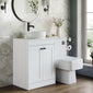 Farlow Shaker 1100mm Floor Standing Vessel Combination Pack with Square Toilet - Satin White