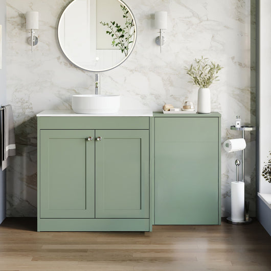  Farlow Shaker 1300mm Floor Standing Vessel Combination Pack - Satin Green