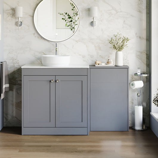  Farlow Shaker 1300mm Floor Standing Vessel Combination Pack - Satin Grey