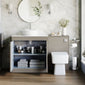 Farlow Shaker 1300mm Floor Standing Vessel Combination Pack with Square Toilet - Pebble Grey