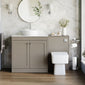 Farlow Shaker 1300mm Floor Standing Vessel Combination Pack with Square Toilet - Pebble Grey
