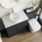 Farlow Shaker 1300mm Floor Standing Vessel Combination Pack with Square Toilet - Satin Soft Black