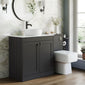 Farlow Shaker 1300mm Floor Standing Vessel Combination Pack with Square Toilet - Satin Soft Black