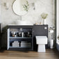 Farlow Shaker 1300mm Floor Standing Vessel Combination Pack with Square Toilet - Satin Soft Black