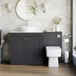 Farlow Shaker 1300mm Floor Standing Vessel Combination Pack with Square Toilet - Satin Soft Black