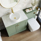 Farlow Shaker 1300mm Floor Standing Vessel Combination Pack with Square Toilet - Satin Green