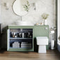 Farlow Shaker 1300mm Floor Standing Vessel Combination Pack with Square Toilet - Satin Green