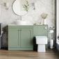 Farlow Shaker 1300mm Floor Standing Vessel Combination Pack with Square Toilet - Satin Green