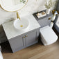 Farlow Shaker 1300mm Floor Standing Vessel Combination Pack with Square Toilet - Satin Grey