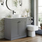 Farlow Shaker 1300mm Floor Standing Vessel Combination Pack with Square Toilet - Satin Grey