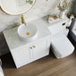 Farlow Shaker 1300mm Floor Standing Vessel Combination Pack with Square Toilet - Satin White