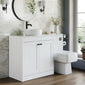 Farlow Shaker 1300mm Floor Standing Vessel Combination Pack with Square Toilet - Satin White