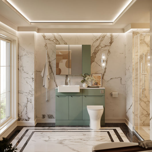  Gressin Door 1100mm Complete WC Combination Pack - Fern Green