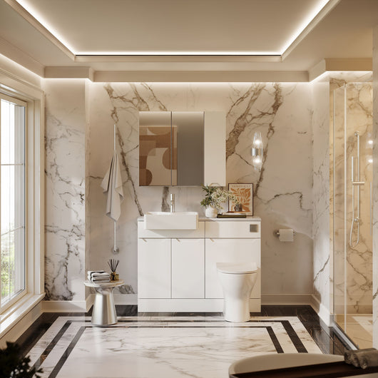  Gressin Door 1100mm Complete WC Combination Pack - Matt White