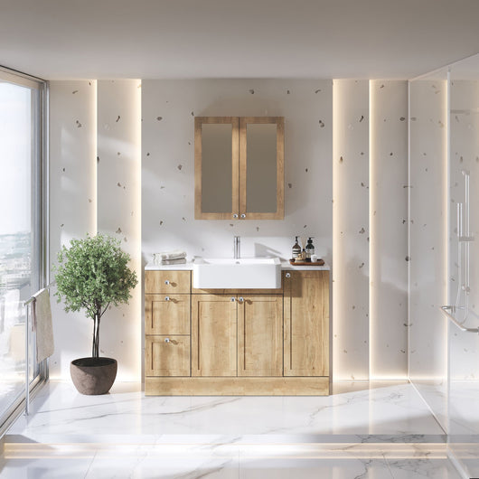  Thaxton Door 1200mm 3-Set Vanity Unit with Basin - Autumn Oak